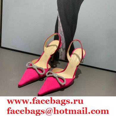 Mach & Mach 9cm heel Women's rouge Satin Double Bow Pumps
